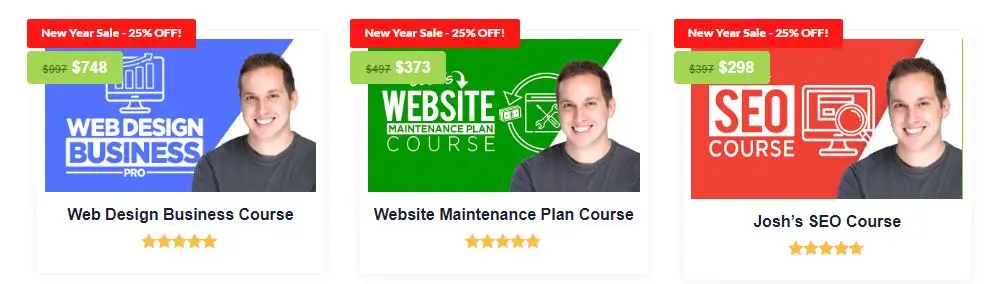 a picture of Josh Halls first 3 courses