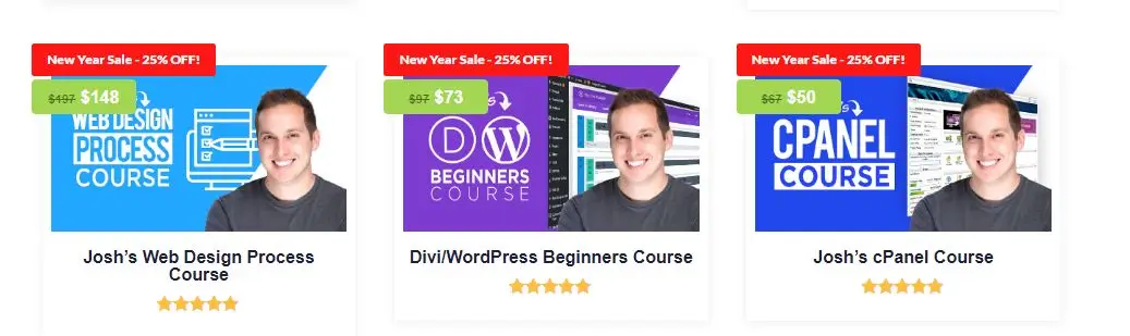 a picture of Josh Halls last 3 courses